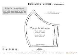 Download our free patterns today! Printable 3d Face Mask Patterns Olson Pleated Sewing Guide Pdf Beadnova Easy Face Mask Diy Printable Fabric Pattern