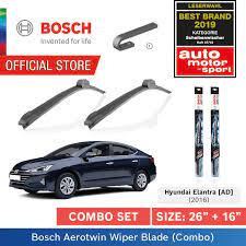 A wide variety of hyundai elantra wiper options are available to you, you can also choose from. Bosch Aerotwin Wiper Set Hyundai Elantra Ad 03 2016 Size 26 Inch 16 Inch Lazada Singapore