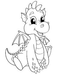 Ausmalbild Baby Drache Lacht Zum Ausdrucken