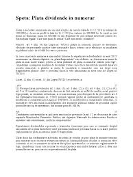 Plafon plati numerar persoane juridice 2017. Plata Dividente Speta