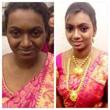 South Indian Bride Bridal Saree Makeup Jewellery Makeup For Dark Skin Bride Cosmetics Beauty Makeup Dar Dark Skin Makeup Indian Bride Makeup Dark Skin