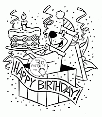Yogi Bear Happy Birthday Coloring Page For Kids Holiday Coloring Pages Printables Fr Birthday Coloring Pages Happy Birthday Coloring Pages Bear Coloring Pages