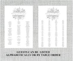 Rustic Seating Chart Template Instant Download Black And