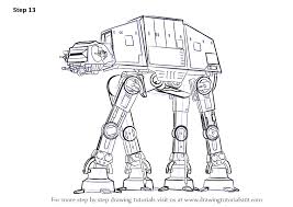 Learn How To Draw At At From Star Wars Star Wars Step By Step Drawing Tutorials Star Wars Drawings Star Wars Cartoon Drawing Stars