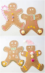 Giant Cardboard Gingerbread Man Art Christmas Crafts For Kids Craft Activities For Kids Gingerbread Crafts