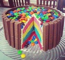 Rainbow Cake Classique Recipe With Images Kit Kat Cake Rainbow Cake Eat Cake