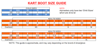 Sparco Size Charts Mk Racewear