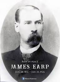 On this day in 1926, James Earp died in San Bernardino, California. In  December of 1879 he along with younger brothers Wyatt and Virgil arrived in  Tombstone. Despite his lack of involvement