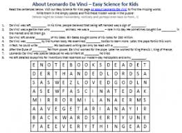 Search for crossword clues found in the ny times, daily celebrity, daily mirror, telegraph and major publications. Leonardo Da Vinci Biography Activity Sheet Free Printable Science For Kids Find The Words Puzzle