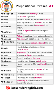 English Prepositional Phrases At Example Sentences At The Age Of I Learnt To Drive At The A Prepositional Phrases Learn English Words English Vocabulary Words