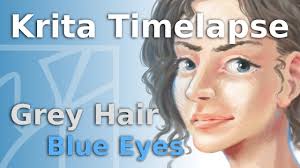 Watch and learn what she recommends her best colors. Grey Hair Blue Eyes Krita Timelapse Youtube