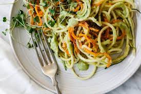 Feb 08, 2016 · thai zucchini noodles with spicy honey chicken nutrition: Carrot And Zucchini Pasta With Avocado Cucumber Sauce