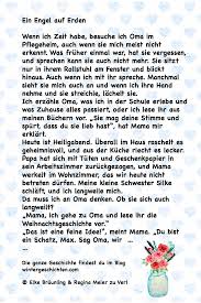 Ein Engel Auf Erden Wenn Ich Zeit Habe Besuche Ich Oma Im Pflegeheim Auch Wenn Sie Mich Mei Ein Engel Auf Erden Geschichten Fur Kinder Weihnachten Geschichte