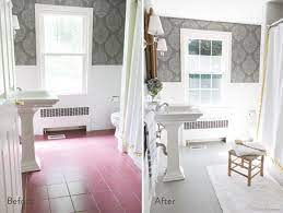 Apart from old colours, old designs and grout mould, there can be other problems with bathroom tiles: How To Build Diy Floating Shelves 7 Different Ways Tile Floor Diy Painting Tile Floors Floor Makeover