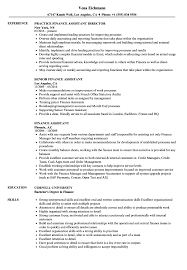 Accounting assistant / finance clerk. Finance Assistant Resume Samples Velvet Jobs