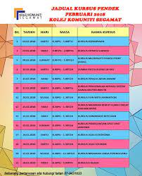 Semoga diberikan berkat dan rahmatnya. Jadual Kursus Pendek Februari 2018 Kolej Komuniti Segamat Facebook