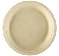 Assiette en cellulose naturelle fibre de canne à sucre -Naturel - 18 cm -  carton de 1000 unités
