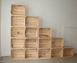 Natural Crate Wall Crates Unstained Bulk Could Do Some Pretty Neat Things With These Muebles Con Guacales Muebles Con Cajas Decoracion De Muebles