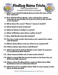 Read on for some hilarious trivia questions that will make your brain and your funny bone work overtime. Printable Finding Nemo Trivia Game Perfect For Travel Party Games Or Disney Cruise Fish Extender Gifts Ad Dis Finding Nemo Baby Shower Finding Nemo Trivia