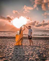 Sunset And Sunrise Engagement Photos In Miami Beach Couples Beach Photography Couple Beach Pictures Sunrise Engagement Photos