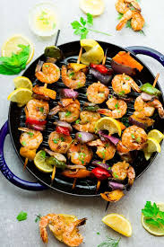 These shrimp skewers are so easy to make and so. Grilled Lemon Garlic Shrimp Skewers With Vegetables Healthy Shrimp Grill Recipe