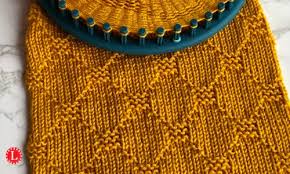 Loom Knit Quilt Block Diamond Stitch Loomahat Com