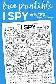 Free Printable I Spy Winter Activity Paper Trail Design Winter Activities For Kids Winter Crafts For Kids Snowday Activities
