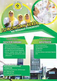 Sebagai institusi yang bergerak di bidang pelayanan kesehatan, rsu muslimat ponorogo mengalami perkembangan yang cukup pesat dalam kurun waktu 4 (empat) tahun terakhir. Karir Rsu Muslimat Ponorogo