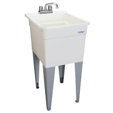 Home decorators collection 25 in. Mustee Utilatub Combo 24 In X 18 In Polypropylene Floor Mounted Laundry Tub In White 21cp The Home Depot