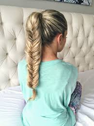 Braids are summer's coolest trend and a wish come true for long and short cuts alike. Chunky Fishtail Braid Pony Oliviarink Com Hair Styles Fish Tail Braid Long Hair Styles