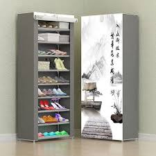 7 Schicht 8 Schicht 10 Schicht Nicht Gewebten Stoff Schuh Rack Folding Fabric Storage Schuhe Rack Diy Staub Shoe Rack With Shelf Shoe Shelf Diy Fabric Storage