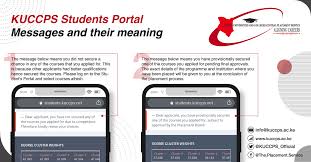 Check spelling or type a new query. The Placement Service On Twitter Kuccps Student S Portal Messages And Their Meaning