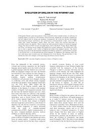 Pdf Evolution Of English In The Internet Age