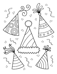 Download and print these party hat coloring pages for free. Printable Party Hats Coloring Page