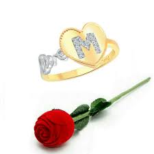 Download the perfect alphabet pictures. Buy Vighnaharta Valentine Love M Letter In Heart Cz Gold And Rhodium Plated Alloy Ring With Rose Ring Box For Women And Girls Vfj1285rose G12 At Amazon In