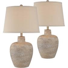 Rustic living room table lamps. Regency Hill Rustic Southwestern Table Lamps Set Of 2 Dappled Sandy Beige Oatmeal Fabric Drum Living Room Bedroom House Bedside Target