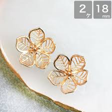 立体透かしフラワー 5花弁 ゴールド 2個 アクセサリーパーツ 花 ハンドメイド メタルパーツ メタルチャーム ピアス 手作り : コモレビスタ  ビーズ アクセサリーパーツ - 通販 - Yahoo!ショッピング