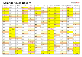 Feiertage 2021 in deutschland mit druckbaren vorlagen from www.kalenderpedia.de jänner 2021 heilige drei könige: Kalender 2021 Bayern Ferien Feiertage Excel Vorlagen