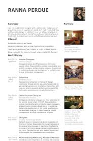 Interior Designer Resume Example Sample Resume Resume Design Resume