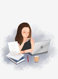 Hand Painted Cartoon At Work Work Hard Computer Beauty Girl Png Transparent Clipart Image And Psd File For Free Download Office Cartoon Work Cartoons Business Cartoons