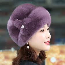 Mink Fur Hat with Fox Fur Trim excellent