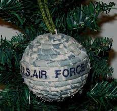 Christmas ornaments today have taken on shapes, sizes, colors and designs that would leave hans greiner speechless. U S Air Force Ornament Military Christmas Gift Abu Fabric Rag Wrapped Rope Soldier Service Membe Military Christmas Military Christmas Gifts Army Christmas