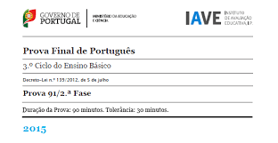 Exames nacionais do 9º ano. 9ano Prova Final Portugues 16 Julho 2015 2fase Portalmath Pt Matematica Online