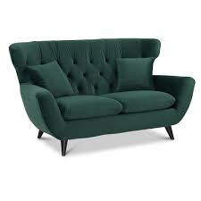 Image For Sofa 2 Sitzer Grun Stoff Bezug Samt Inklusive 2 Kissen Polstersofa Couch 2 Er Vincenzo Gruner Stoff Sofa Couch