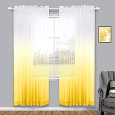 Check spelling or type a new query. Amazon Com Yellow Curtains For Living Room Set 2 Panels Rod Pocket Linen Semi Sheer Voile Drape Ombre Lemon Yellow Summer Curtains For Bedroom Girls Spring Decor Kitchen Decorations Teen Kids Boys 84