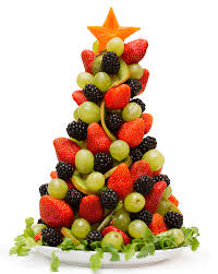 Place the polystyrene cone on a serving plate. Happy Holidays Piazza Produce