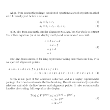 What Is The Difference Between Split Multline Align Breqn For Breaking An Equation Into Multiple Lines Tex Latex Stack Exchange
