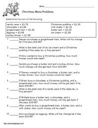 Put them into situations using this menu and dialogue at the restaurant. Christmas Menu Addition 3 Worksheets