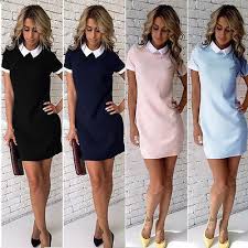 Click To Buy Women Summer Casual Short Sleeve Evening Party Dress Short Mini Dress Affiliate Casual Work Dresses Mini Dress Casual Summer Work Dresses