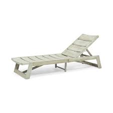 This furniture unit is a long chair with an angled back at one side, providing support for the body. Maki Outdoor Wood Chaise Lounge By Christopher Knight Home On Sale Overstock 28183844